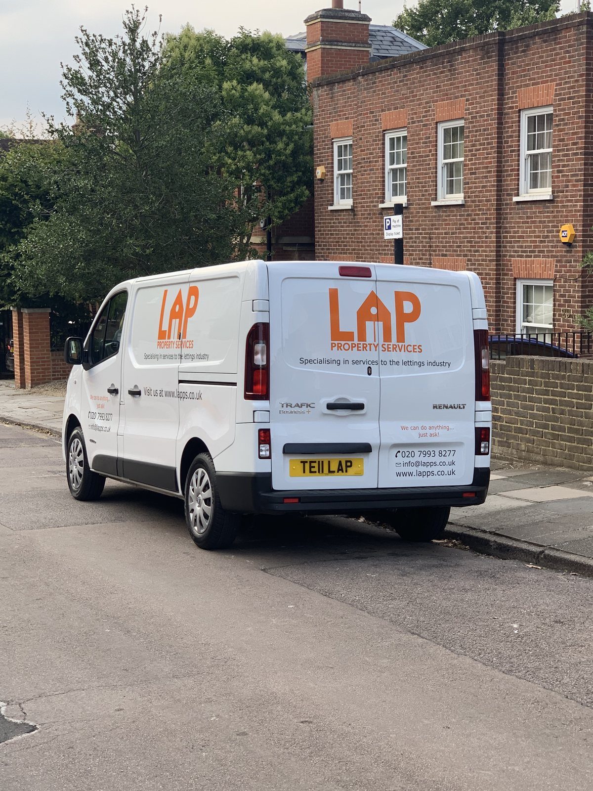 LAP Property Services van on a London street